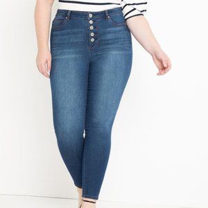 Eloquii - Viola Fit Peach Lift Button Fly Skinny Jean - 20W